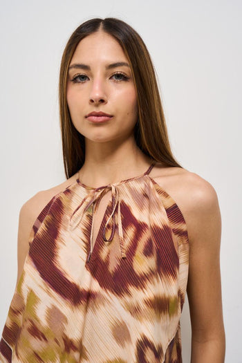 Top donna fantasia multicolor marrone - 6