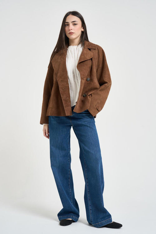Trench donna Sospiro in suede cuoio