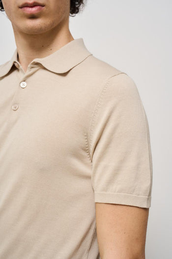 Polo uomo in maglia beige - 3