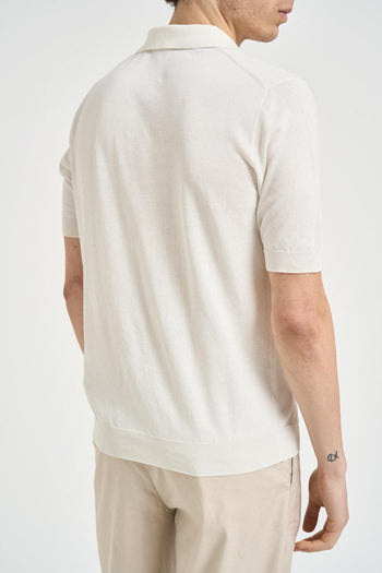 Polo uomo in maglia bianca - 3