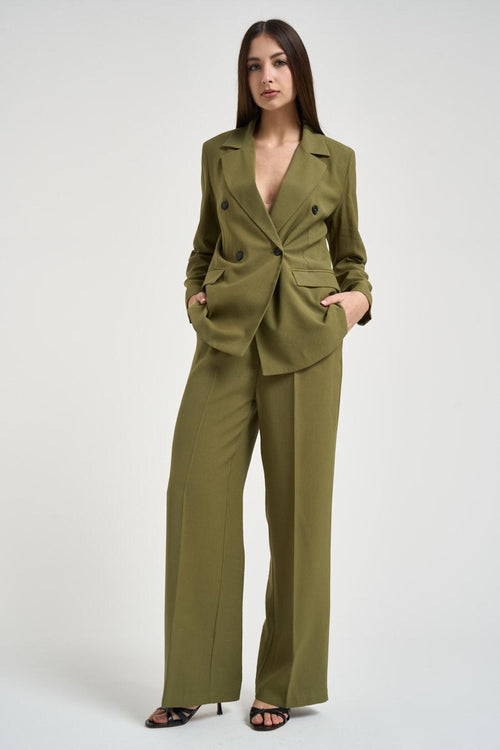 Giacca donna doppiopetto verde oliva