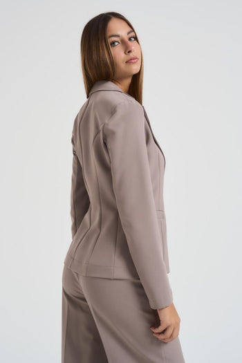 Giacca donna monopetto tortora - 7