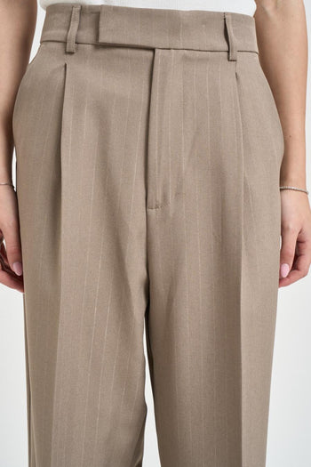Pantalone donna a gamba dritta tortora - 4