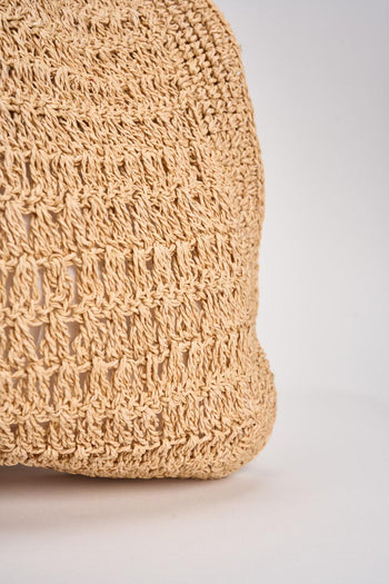 Borsa donna in rafia beige - 3