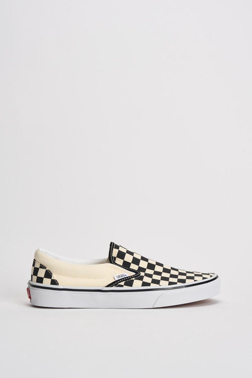 Sneakers uomo Classic slip-on scacchi panna e nera