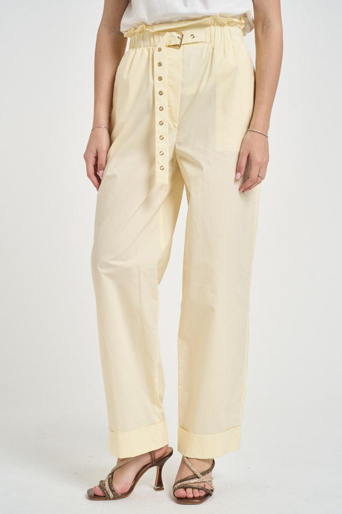 Pantalone donna con cintura giallo