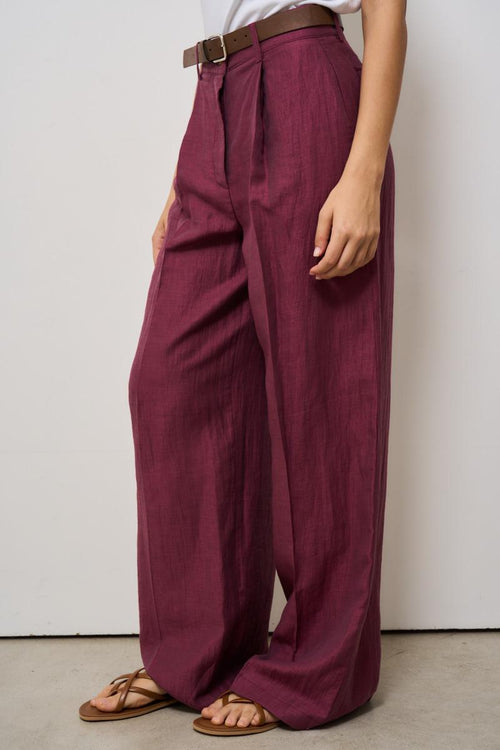 Pantalone donna a palazzo bordeaux - 2