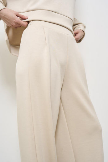 Women's cream palazzo trousers - 5