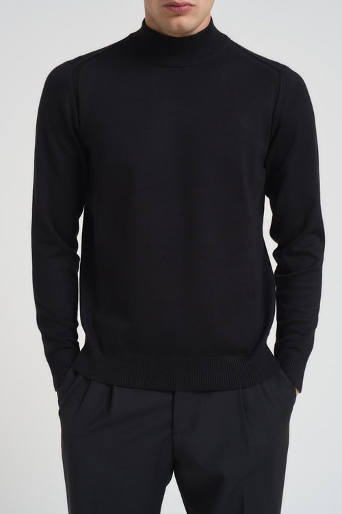 Maglia uomo mezzo collo nera