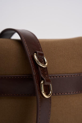 Borsa a tracolla in canvas marrone - 5