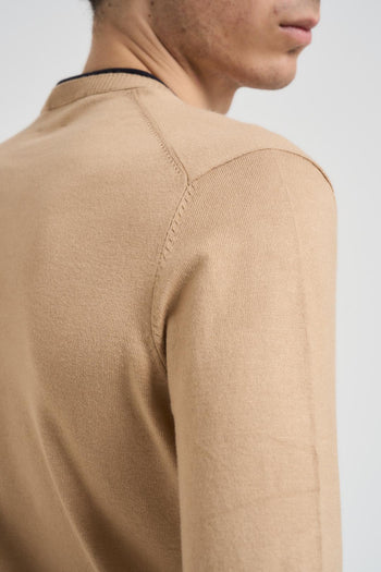 Maglia uomo girocollo cammello - 4