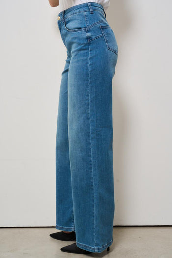 Jeans donna a palazzo in denim medio - 3