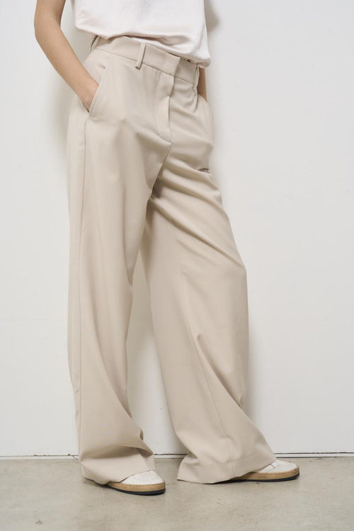 Women's cream palazzo trousers - 2