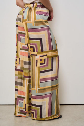 Pantalone donna fantasia geometrica - 5