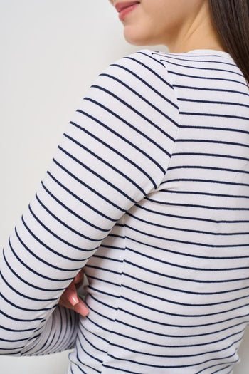 T-shirt donna a righe blu - 6