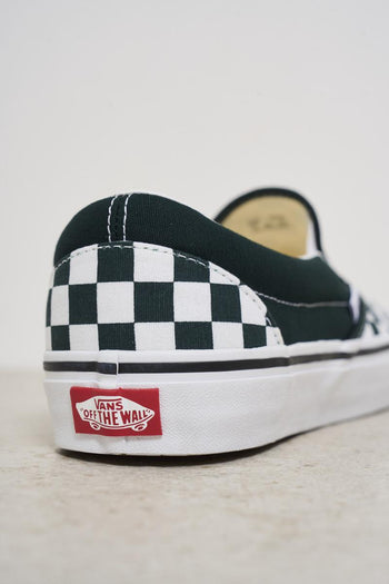 Green Checkered Men's Slip-On Sneakers - 7