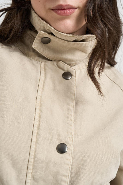 Giubbotto donna in tessuto sabbia - 2