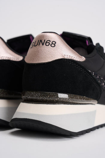 Sneakers donna nera con glitter neri - 7