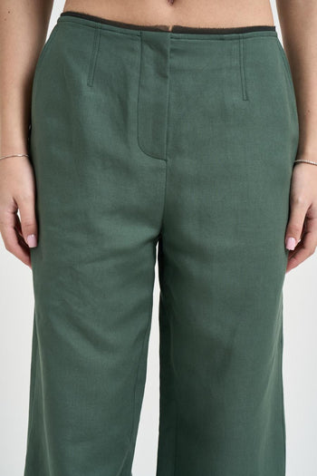 Pantalone donna palazzo verde - 5