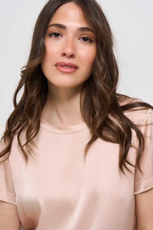 T-shirt donna girocollo rosa - 2