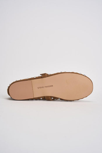 Ballerina donna nocciola traforata con borchie silver - 8