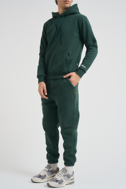 Felpa uomo verde con cappuccio