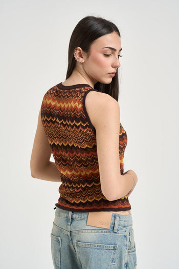 Top donna smanicato multicolor - 3