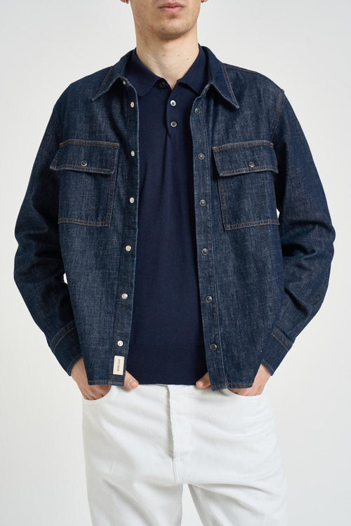 Camicia uomo in denim blu - 2