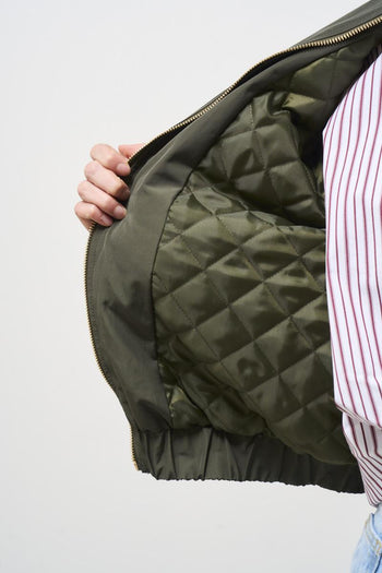 Giubbotto bomber donna verde militare - 6