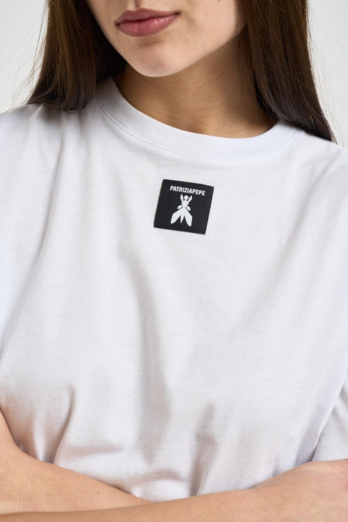 T-shirt donna girocollo bianca - 2