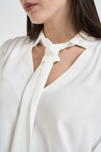 Camicia donna con foulard bianca - 4