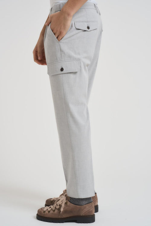 Pantalone uomo cargo grigio chiaro - 2