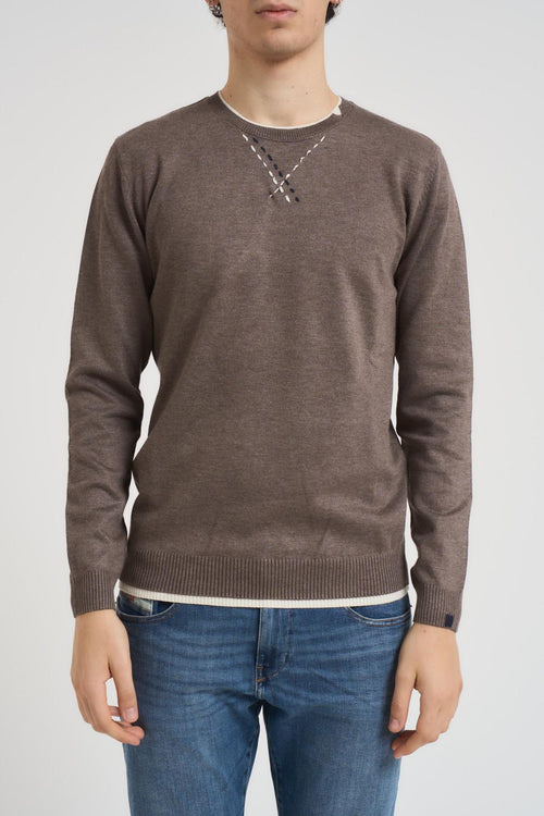 Maglia uomo girocollo tortora