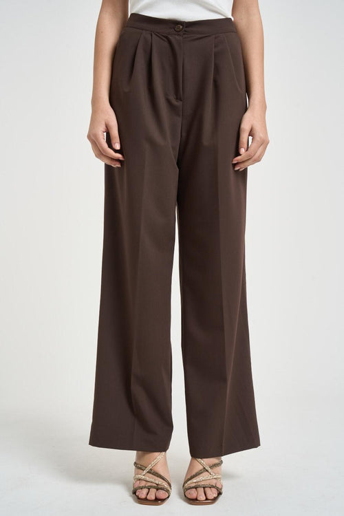 Pantalone donna gamba ampia moro