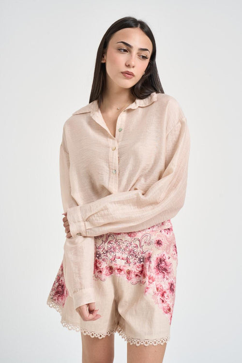 Camicia donna beige cipria