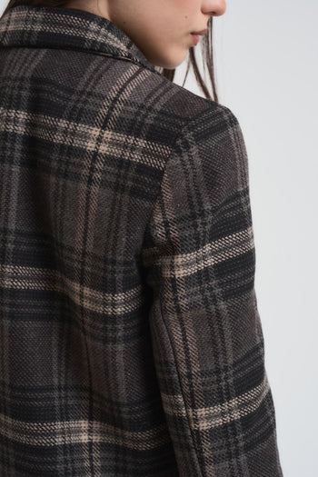 Giacca donna in check grigio - 5