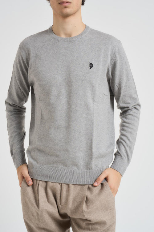 Maglia uomo girocollo cotone e cashmere grigio