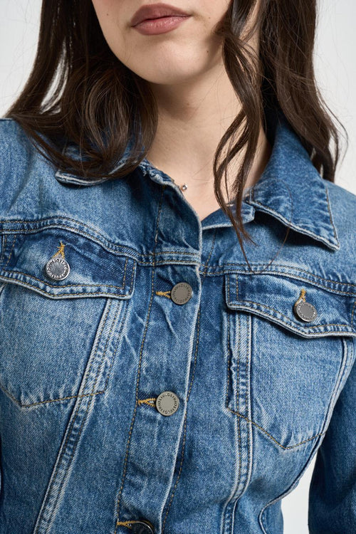 Giacca donna in denim blu - 2