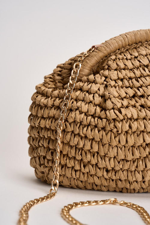 Borsa donna in rafia cammello - 2