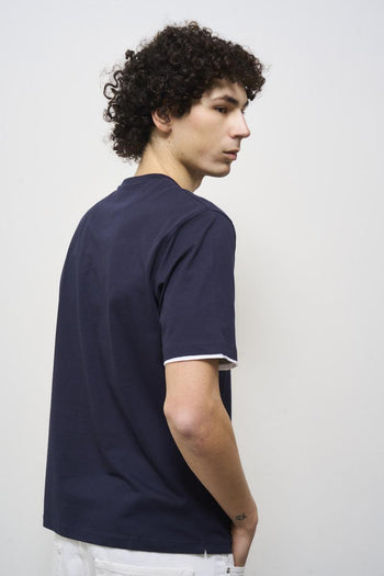 T-shirt uomo girocollo blu - 5