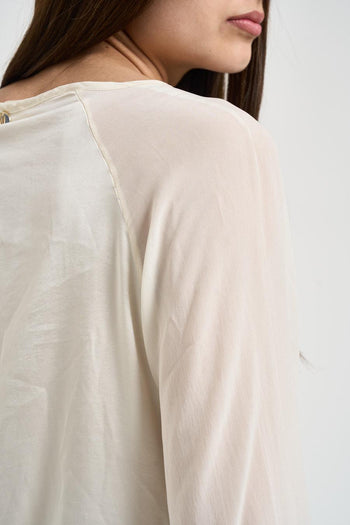 Blusa donna manica svasata avorio - 4