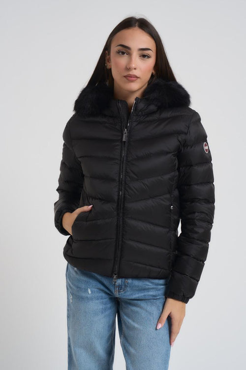 Piumino donna nero in nylon trapuntato - 2