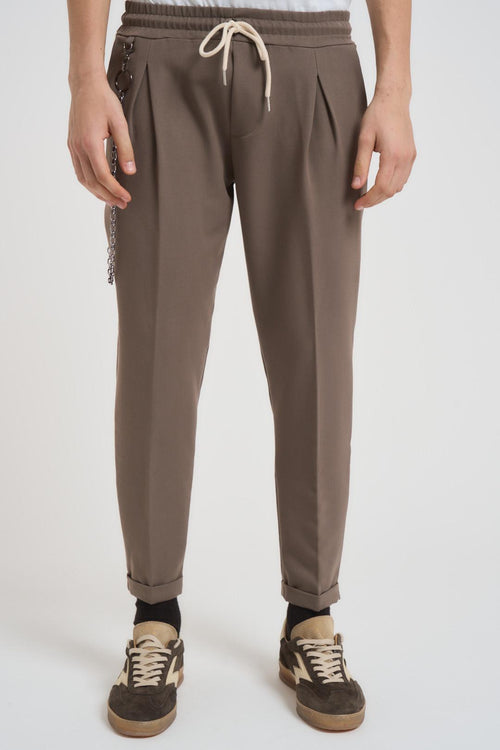 Pantalone uomo con elastico fango