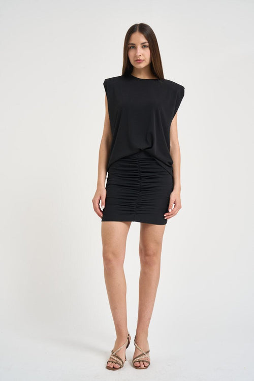 Blusa donna nera con spalline