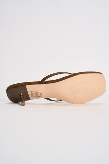 Sandali donna infradito in suede marrone - 8