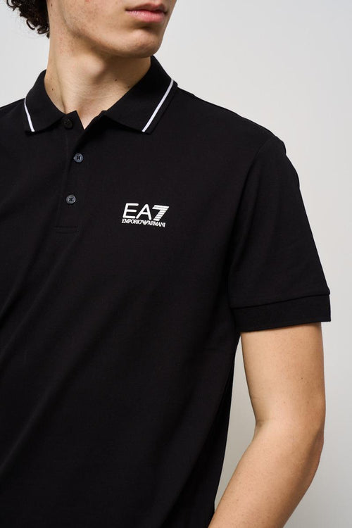 Polo uomo nera con logo - 2