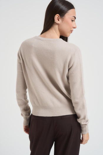 Set cardigan donna e t-shirt gesso - 5