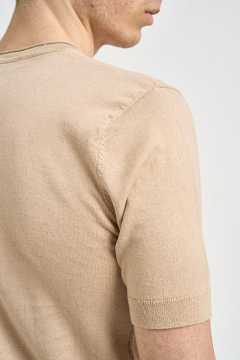 T-shirt uomo in maglia beige - 4