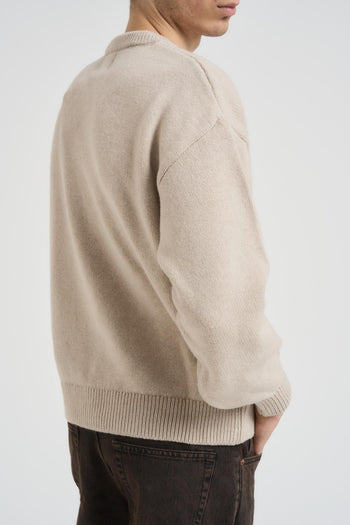 Maglia uomo beige girocollo - 3