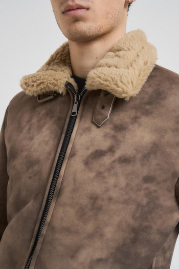 Giubbotto uomo ecomontone marrone - 3